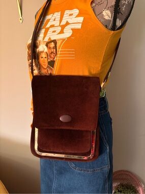 Vintage Bellido Susan Gail 70s Suede Mod Space Age Purse Spain